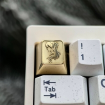 1U Brass Artisan Keycaps for Mechanical Keyboard Personalized Keycaps -Asuka